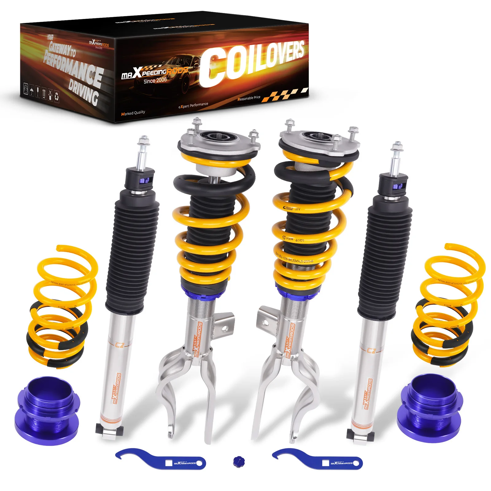 MaXpeedingrods New C2 Coilovers with EIBACH Springs For Tesla model 3 2017+ AWD