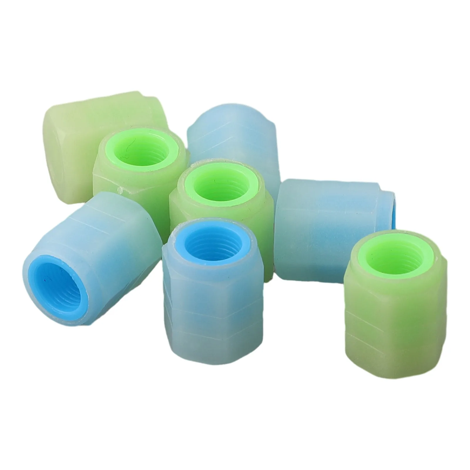 Tire Valve Stem Covers Tire Valve Stem Cap Luminous Tight Leak-proof Seal ABS Material Blue High Quality For Bikes