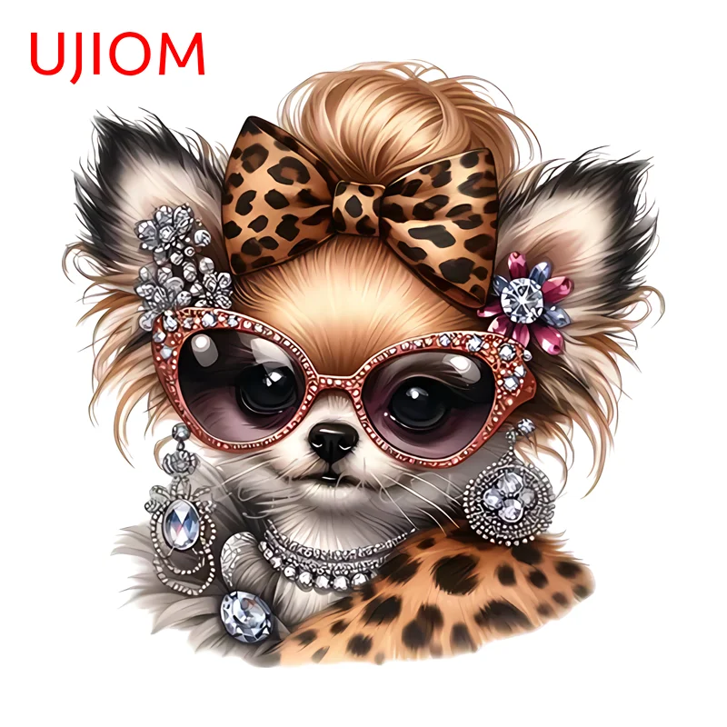 UJIOM – autocollant mural en forme de chien renard, pour chambre d'enfant, fenêtres, décalcomanie humoristique et intéressante, adapté pour ordinateur, climatiseur