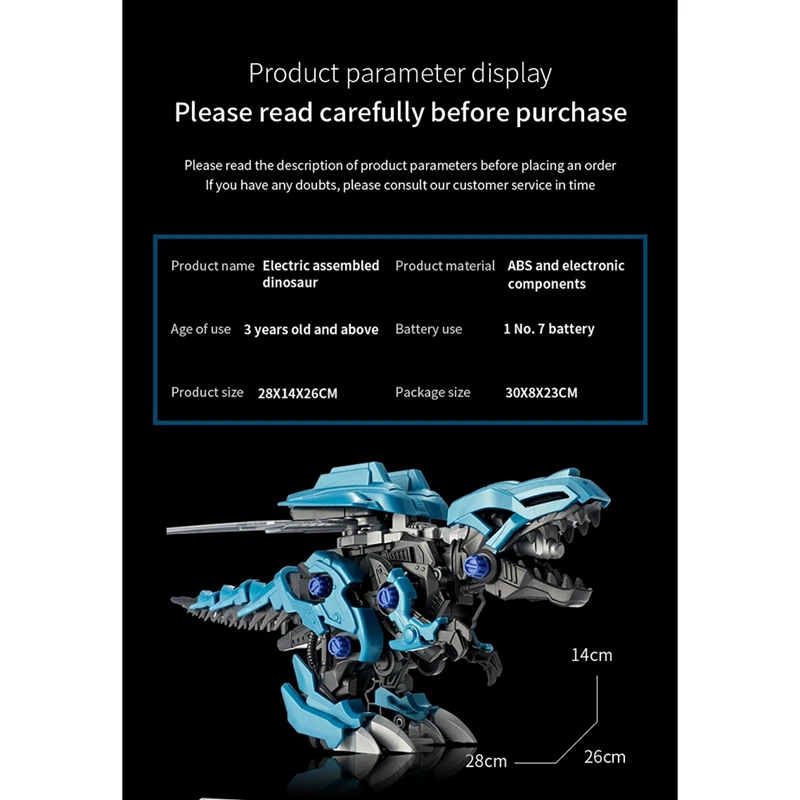 Elektrische Tyrannosaurus assembleren speelgoed dinosaurus handwerk bouwsteen speelgoed zal bewegen mechanische dinosaurus cadeau voor kinderen