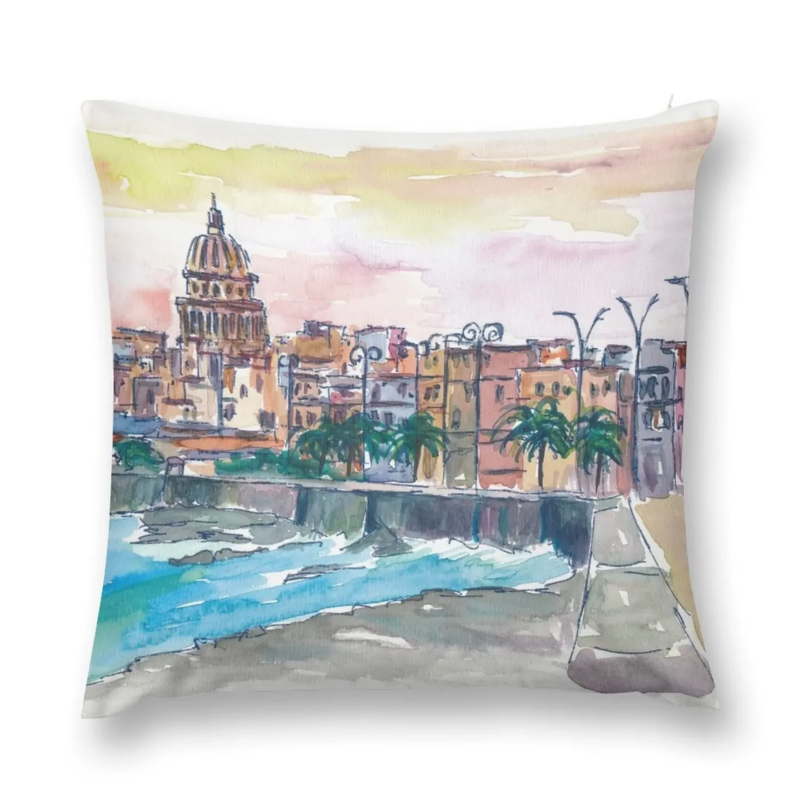 Dreaming of a Havana Cuba Malecon evening Throw Pillow luxury home accessories Decorative Cushions For Luxury Sofa pillow