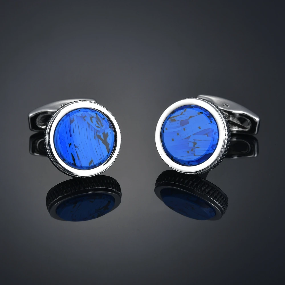 2021 New Jewelry Shirt Cufflink For Mens Brand Black Cuff Link Wholesale Button High Quality Round Luxury Wedding Male Guests