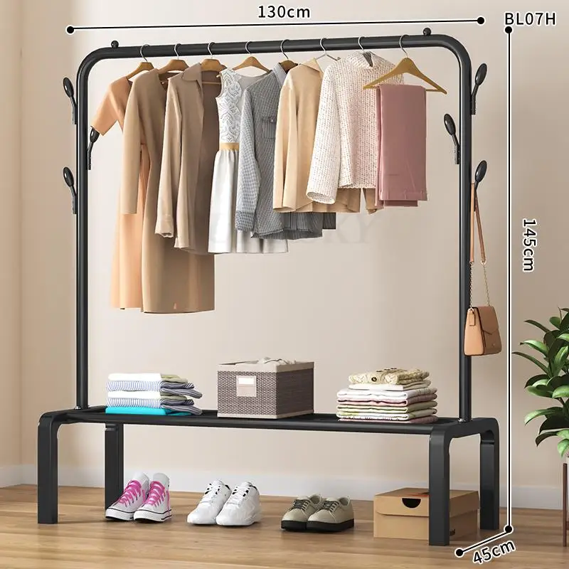 Hanger Furniture Metal Clothes Rack Coat Clothing Rack Wardrobe System Stand Hangers For Room Clothes Shelf Storage Wall Shelves