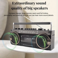 Retro Portable Tape Radio FM/AM/SW Multi-band Radios Recorder Wireless Bluetooth Speaker USB Outdoor Card Stereo Music Player TF