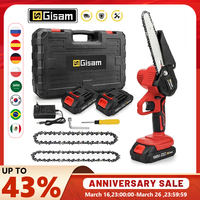 GIsam 6 Inch Electric Chainsaw Rechargeable Tree Branch Saw Woodworking Pruning Protable Saw Garden Tool For makita 18v battery