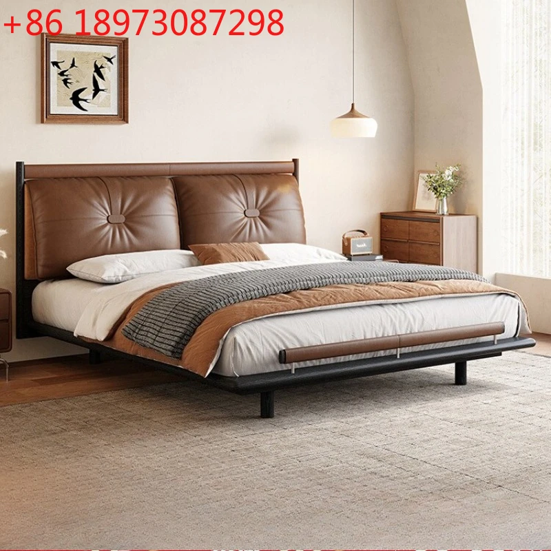 Master bedroom double bed wooden soft pack king size frames 150x200cm bed headboard luxury twin cama casal bedroom furniture