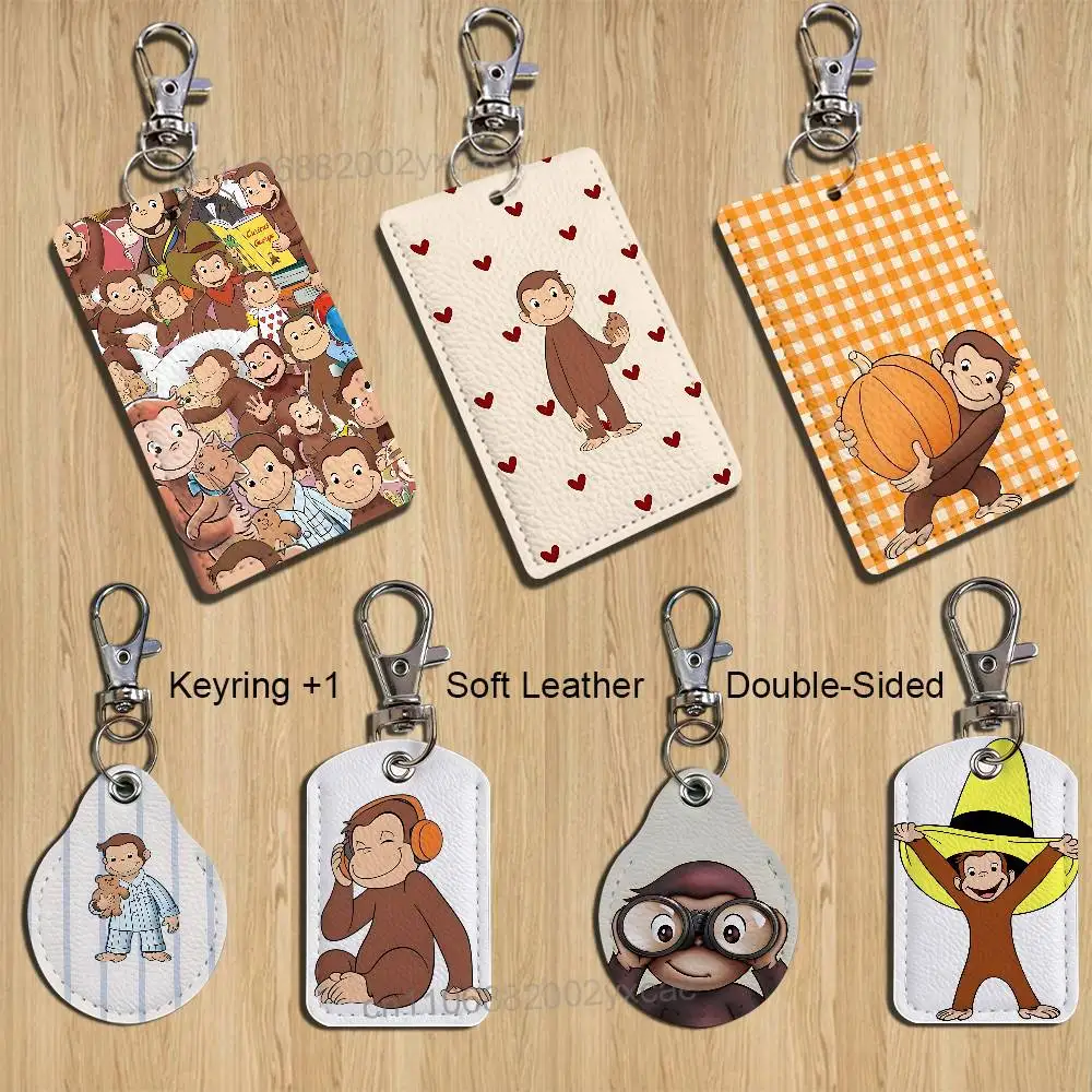 zoo Curious cute George Holder For Bank Business Work Card Holder Student Card Case Bus Card Keychain