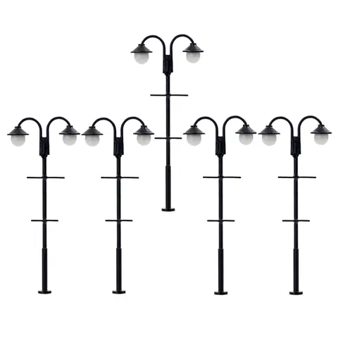 Evemodel LYM60 5pcs Model Train HO Scale 1:87 Street Lights Lamp Post LEDs 65mm 2-LEDs Warm White