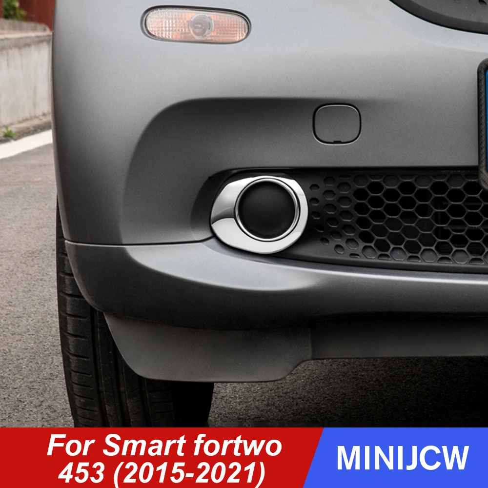 

For New Smart 453 Fortwo 2pcs Car Front Meshwork Fog Lamp Frame Decoration Lampshade Trim Cover Housing Car Exterior Accessories