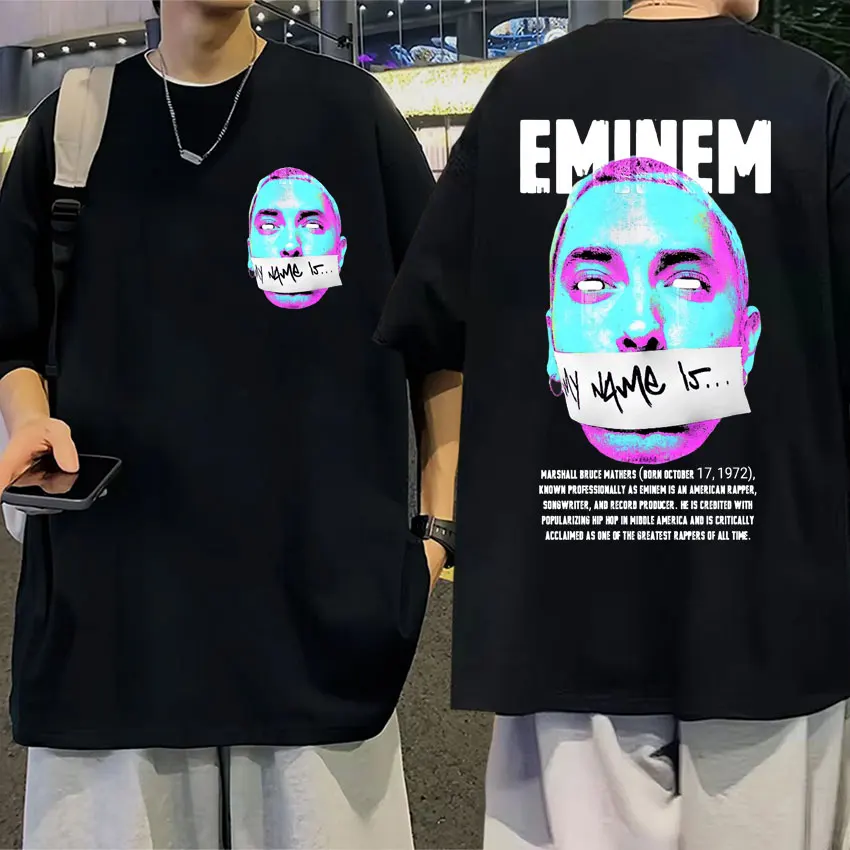 Eminem Vintage Rapper T Shirt Fashion Hip Hop Style Graphic T Shirts Men Women Summer Tops 100% Cotton O-Neck T-shirt Streetwear