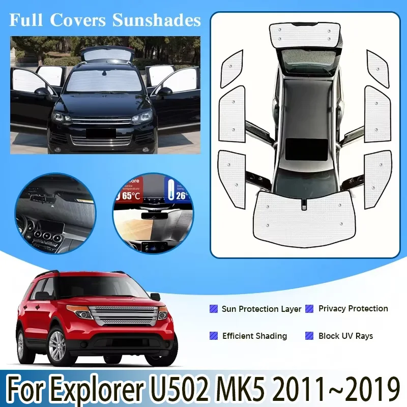 

For Ford Explorer U502 MK5 2011~2019 Classic Accessories Car Windshield Visor Full Window Sun Protection Anti-UV Shaby Sunshades