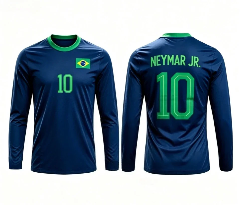 2026 Brazilian Football Fan T-shirt 3D Printed Long-sleeved T-shirt Sports Shirt Casual Top Men's T-shirt Neutral Style T-shirt