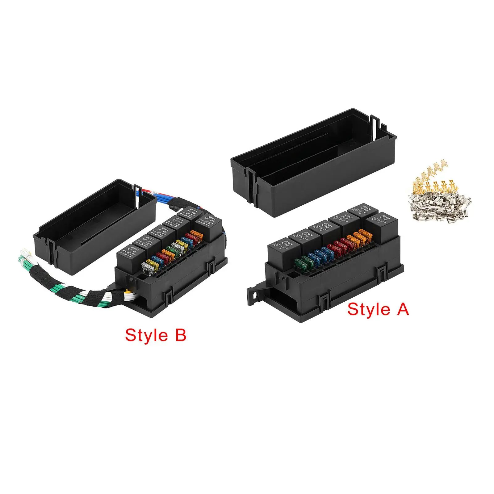 12V Fuse Relay Box Block Kit 6 Slot Relay Panel 11 Atc Ato Blade Fuse Dustproof