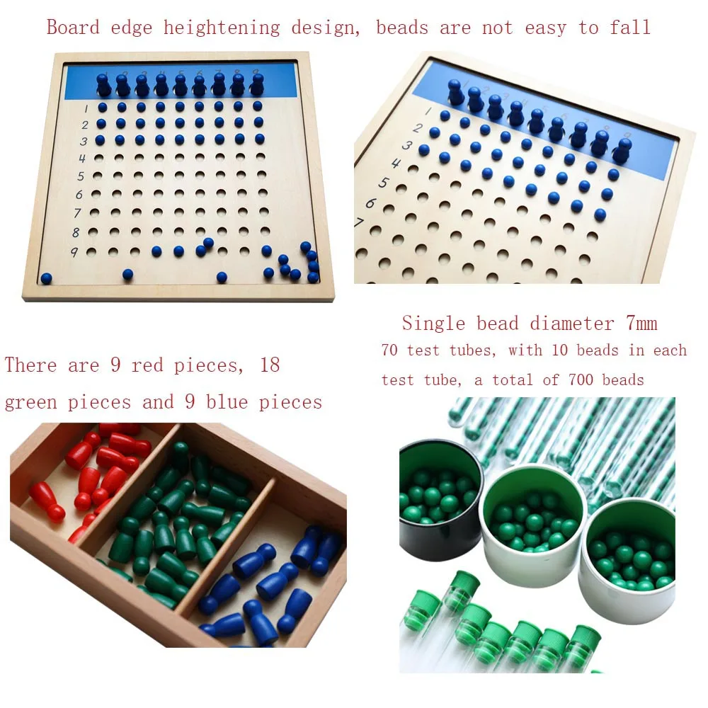 Montessori Lange Divisie Board (Reageerbuis Divisie Groep),Montessori Math Speelgoed Materialen Voor Peuters, wiskunde Leermiddelen