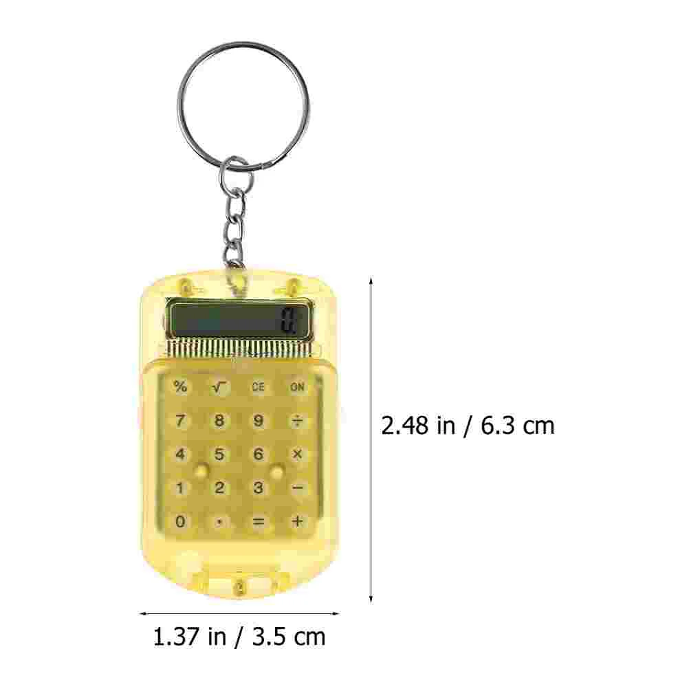 4 Pcs Pocket Calculator Key Chain Mini Computer Portable Math Counters Ring Plastic Children