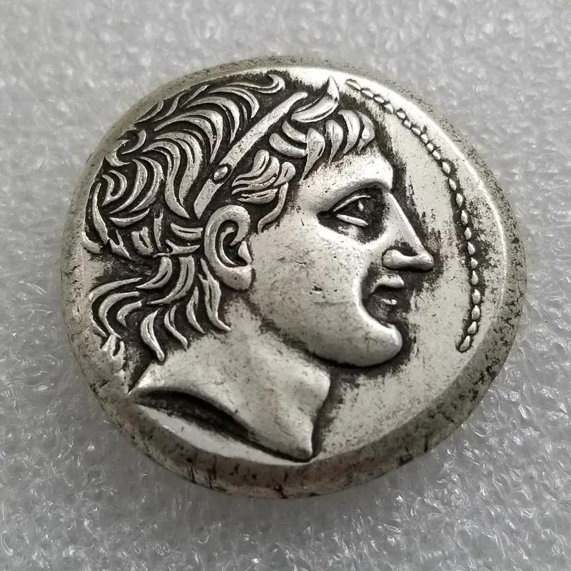 Antique crafts Greek statue goddess coin copper silver plated distressed silver dollar silver cake wholesale 7006