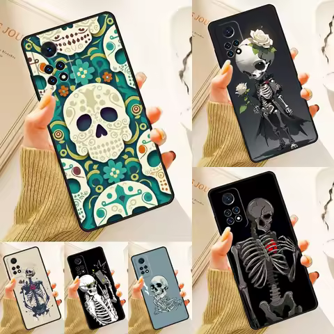 Funny Skull SkeletonTaking Picture Case For Samsung Galaxy S24 Plus S23 S20 S21FE Lite S22 Ultra Note 20 S8 S9 S10 Phone Coque