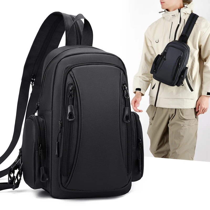Bolso de Pecho Multifuncional para Hombre, Mini Mochila Oxford para Viajes Diarios, Deportes al Aire Libre y Viajes
