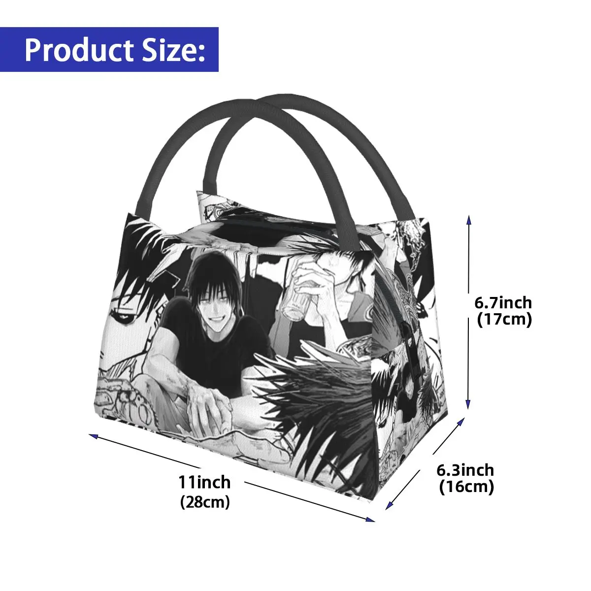 Tokyo Revengers Toji Fushiguro Insulated Lunch Bag for School Bento Storage Food Boxes Leakproof Cooler Thermal Lunch Box Tote