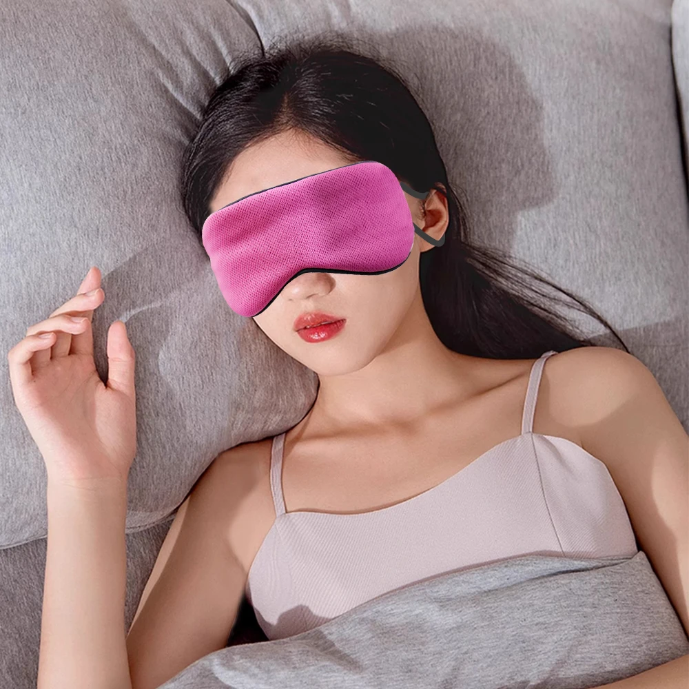 1PC Adjustable Dual‑Sided Eye Mask for Sleep Eye Mask Lights Blockout Soft Padded Sleeping Fabric Cover Shade Blindfold Eyepatch