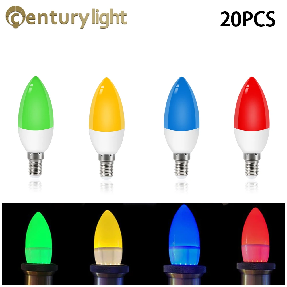 

4 color 3W E14 C35 Led candle Light candle bulb AC 220V SMD2835 Energy Saving Non Dimmable PC lampshade LED Lamp