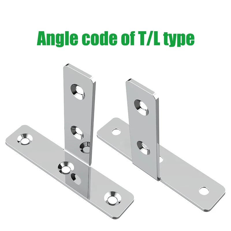 The L/7 type bending angle code stainless steel wooden board connection fixer right-angle iron sheet table and chair fixer.
