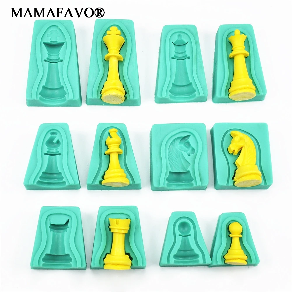 Green Color Chess Soldiers Cooking Tools Cake Decorating Silicone Mold Baking Fondant Sugar Craft Bakery Kitchen Accessories