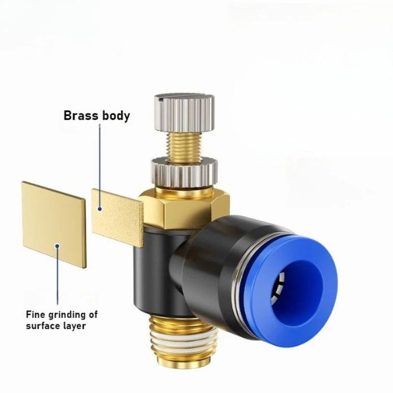 Quick Connect Pneumatic Connector "1/8" 1/4 "3/8" 1/2 M5 Air Speed Throttle Valve Regulating SL 4 6 8 10 12mm Valve