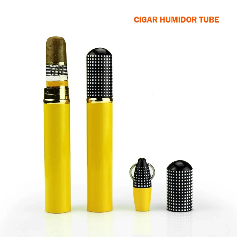 Cigar tube moisturizing tube aluminum tube cigar portable cigar moisturizing box with cedar wood