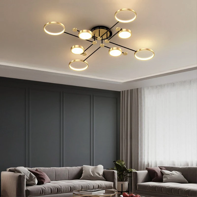 

Creative Modern Living Room Chandelier Intelligent LED Indoor Ceiling Lamp Haohua Bedroom Study Restaurant Indoor Lamps