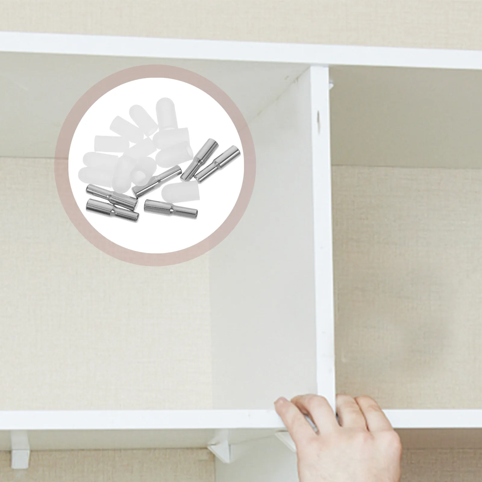 6Pcs Stainless Steel Layer Support Pegs Strong Metal Shelf Holders for Kitchen Cabinet Bookcase Glass Wood Shelves