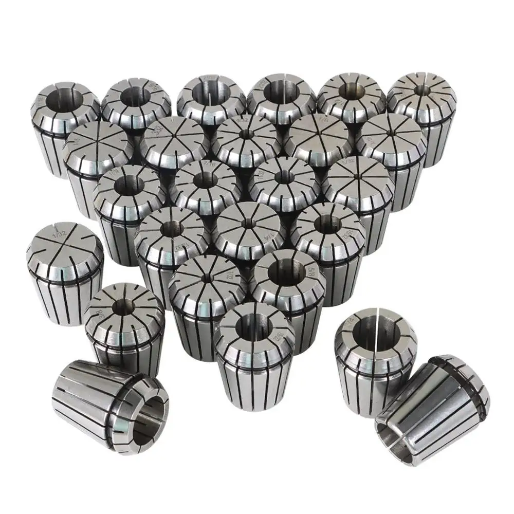 ER32 Collet Set 26Pcs CNC Engraving Milling Lathe Chuck Tool Spring Steel High Accuracy Power Clamping Gripping Range 1/32-13/16