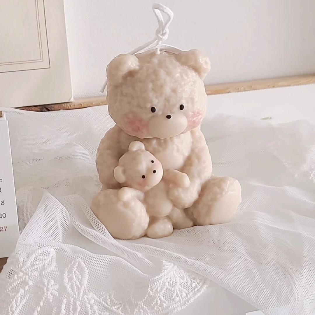 

Baby bear with Mom bear silicone mold DIY candle mold for candle making handmade silicone moulds
