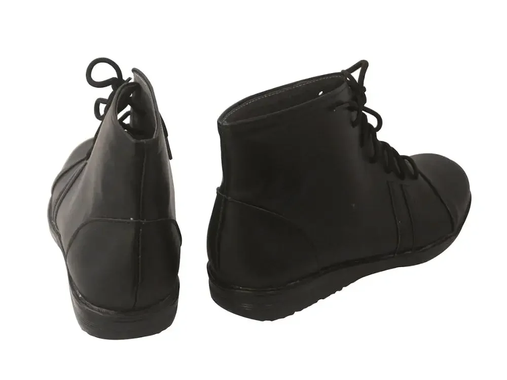 RE Leon S. Kennedy Cosplay Boots - Black Leather Custom Shoes for Adults/Kids