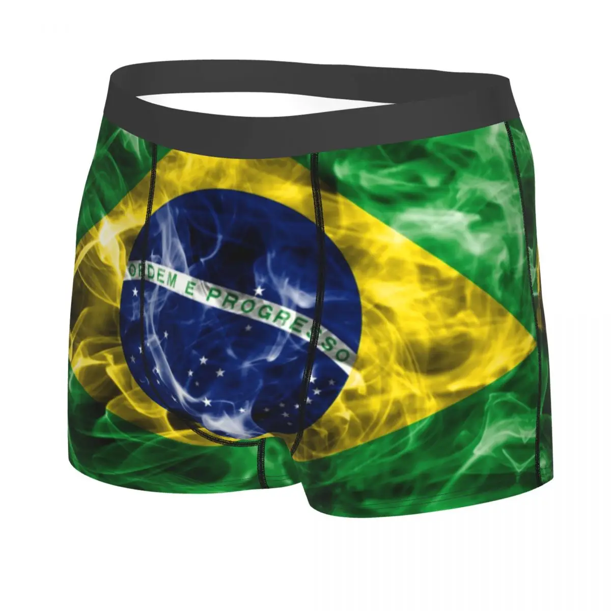 Custom Brazilian Flag Boxer Shorts For Men 3D Printed Brazil Underwear Panties Briefs Soft Underpants