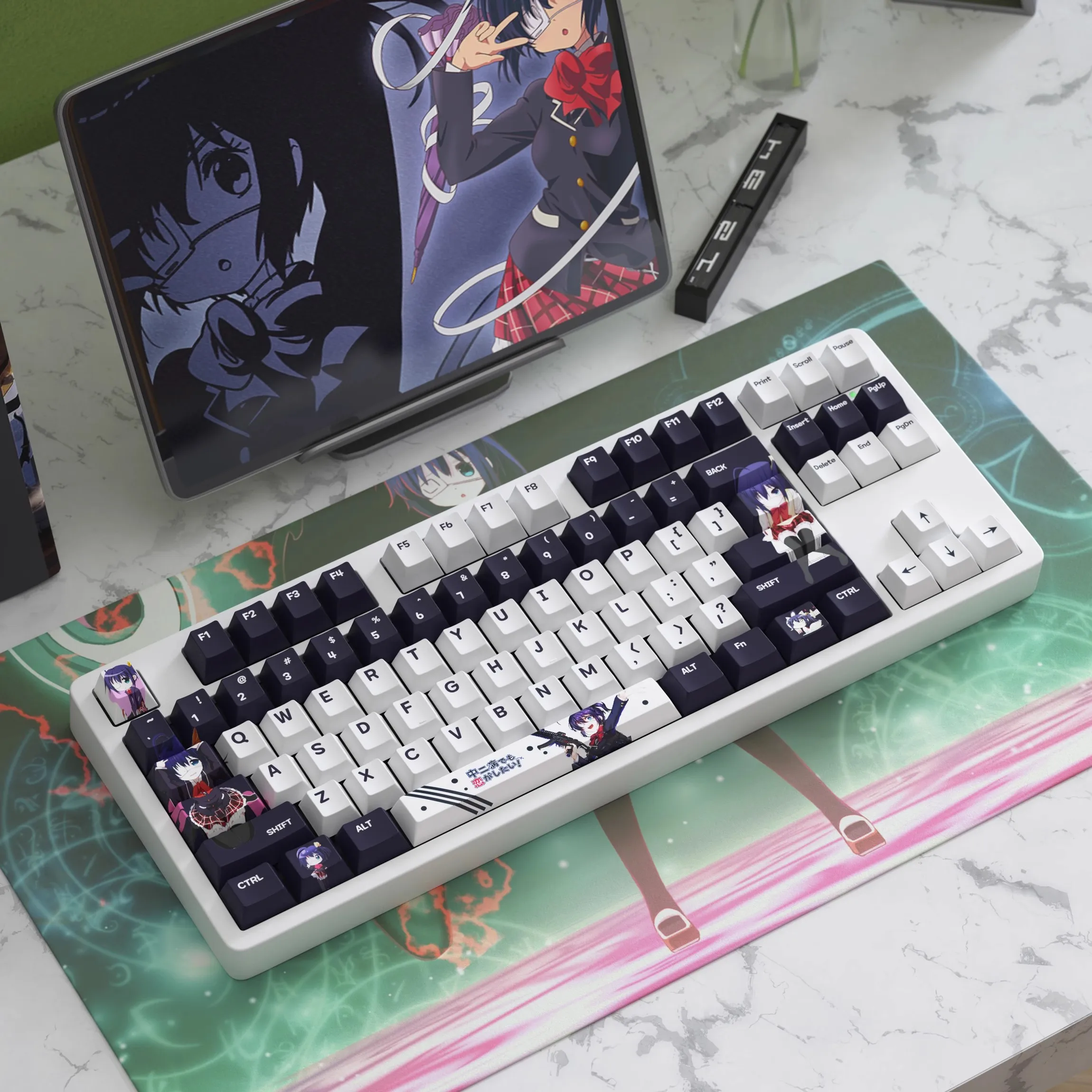 125 Keys/set Takanashi Rikka Theme Keycap PBT Dye Subbed Anime Cartoon Key Caps For MX Switch Keyboard Cherry Profile Keycaps