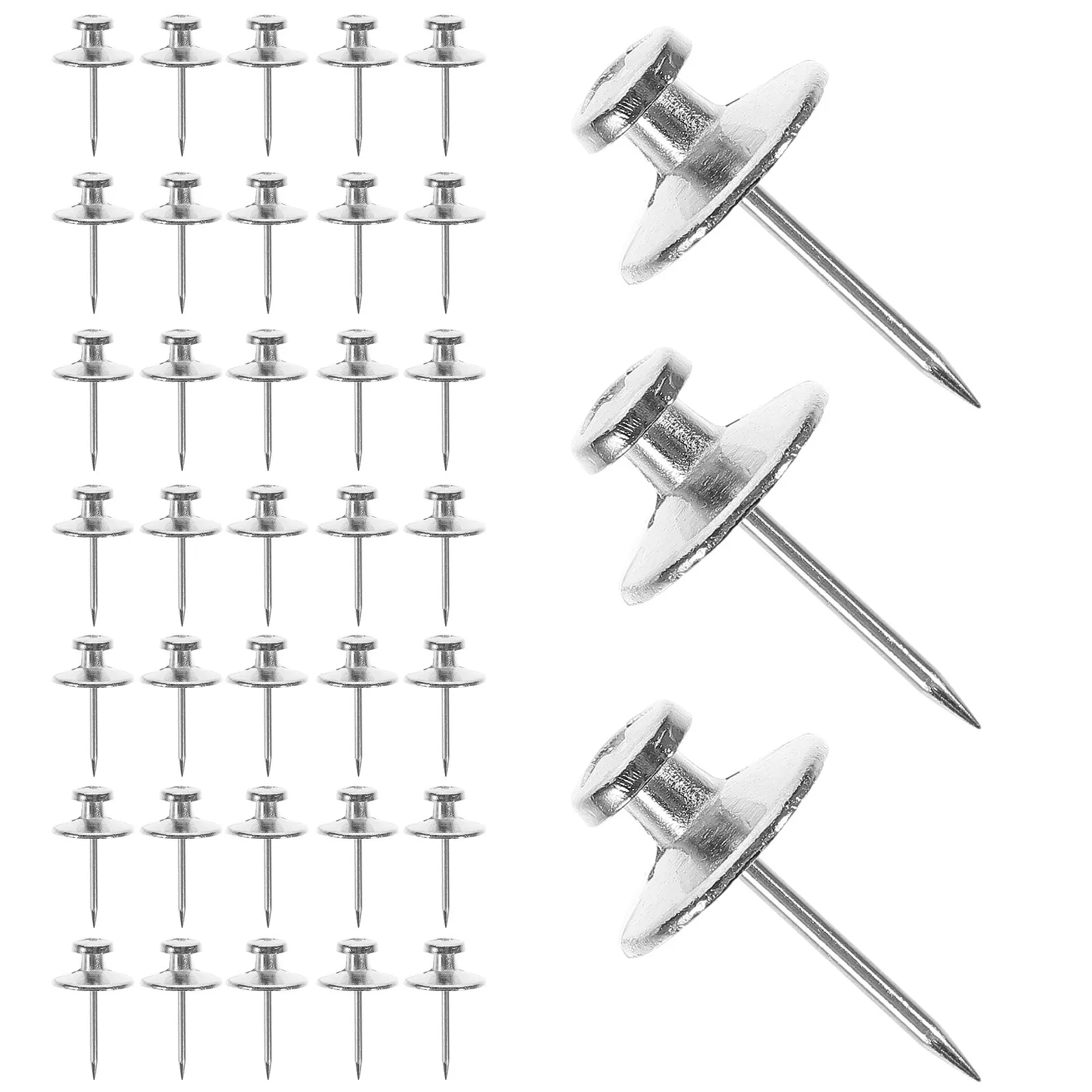 

30 шт. компактных металлических кнопок-гвоздиков для крепления на досках, фиксации бумаги, плакатов, обоев, аксессуары для рабочего стола