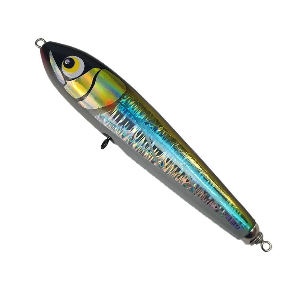 Gamma Carpenter Wood Floating Popper Stickbait Fishing Lure for Medium Heavy Paulownia Popping for , Kingfish, BluefinTuna Co