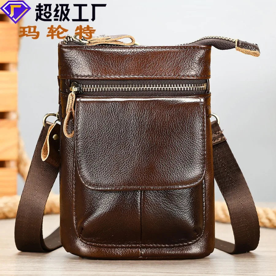 

【New style】Maronte genuine leather backpack single shoulder mini bag men's cow leather shoulder bag retro backpack.