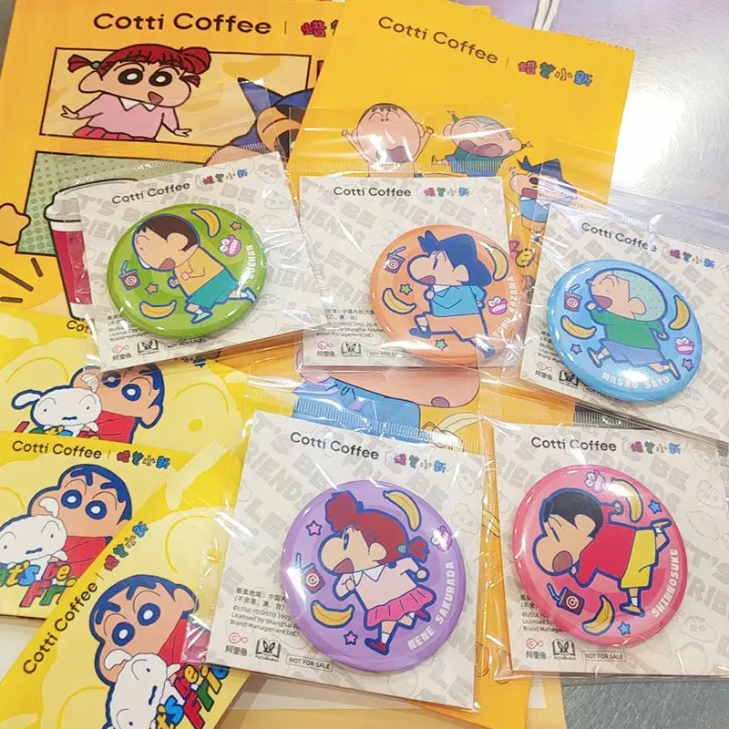 Cute Shin-chan Anime Button Pin Boochan Kazama Masao Nene Cartoon Brooch Badges for Backpack Accessories Decor Gift Fans Collect