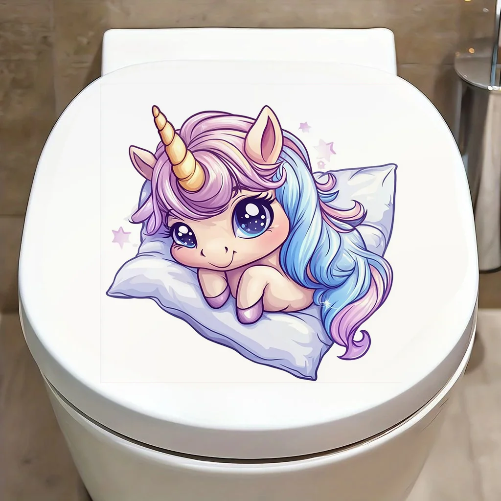 C1199# Watercolor Cute Unicorn Stickers, Bedroom Entryway Living Room Porch Home Decoration Wall , Removable Stickers