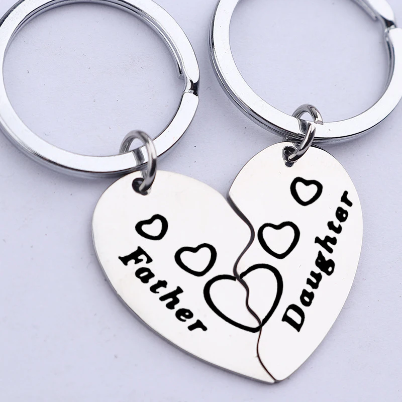 Father Daughter Gifts Matching Keychains - 2 Pcs Dad Daughter Gift Keychain Set Birthday Gift for Dad Father Daughter Key Rings