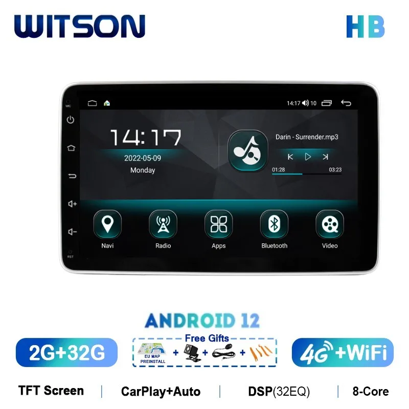 WITSON Car Radio Auto Android CarPlay GPS Bluetooth For FIAT TIPO / EGEA 2016 - 2019 Audio 9 inch Multimedia Player WIFI DSP RDS