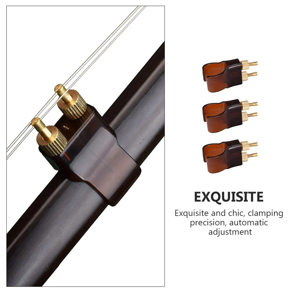 

3Pcs Erhu Fine Tuners Durable Brass String Adjusters Quick Tuning Stable Timbre for Flat Bar Huqin Accessories Practical Set