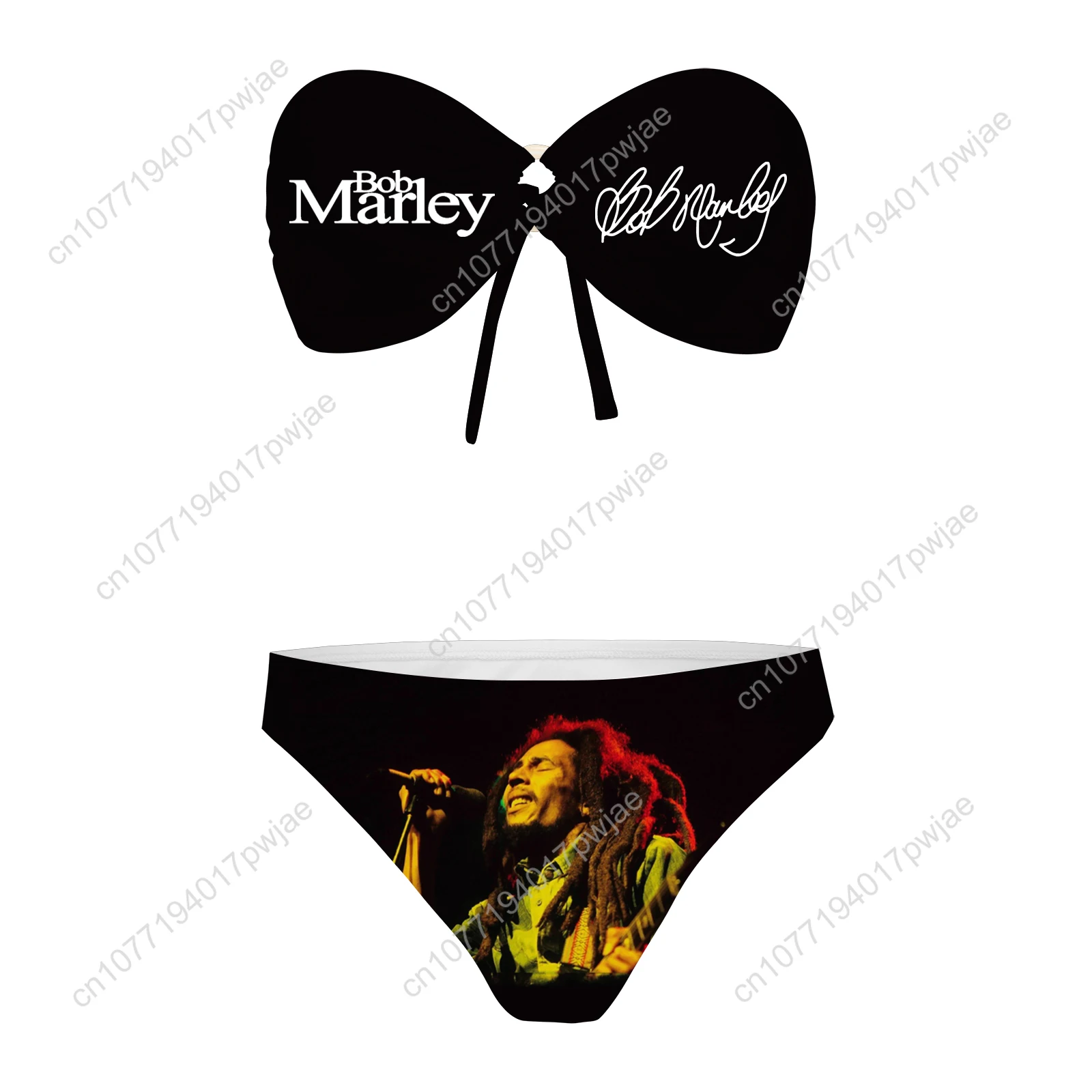 Bob Marley Jamaica Singer Strapless Swimsuit Womens Bathing Suits Fashion Swimwear Pool Beach Sexy Bikini Customize Beachwear