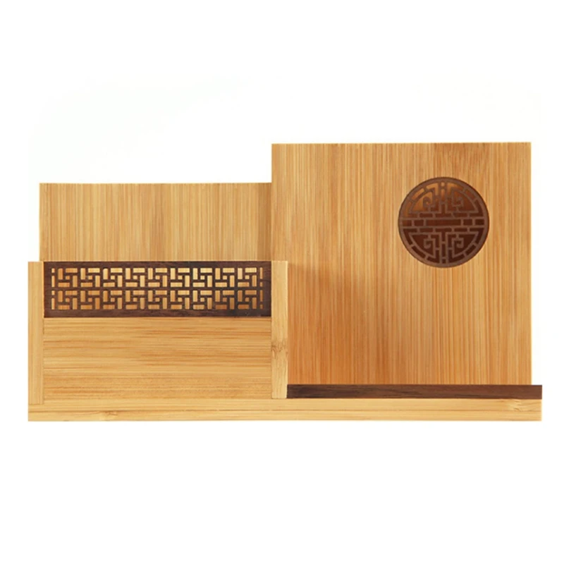 

1 Item Multifunction Wooden Bamboo Pen Holder Desktop Storage Box Retro Cosmetic Holder Creative Office Accessories