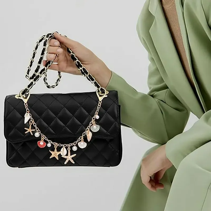 حقيبة سحر لحقائب اليد سلسلة المفاتيح الذهبية محفظة شل سحر مفتاح قلادة حقيبة الملحقات للنساء صنع المجوهرات DIY الديكور #5