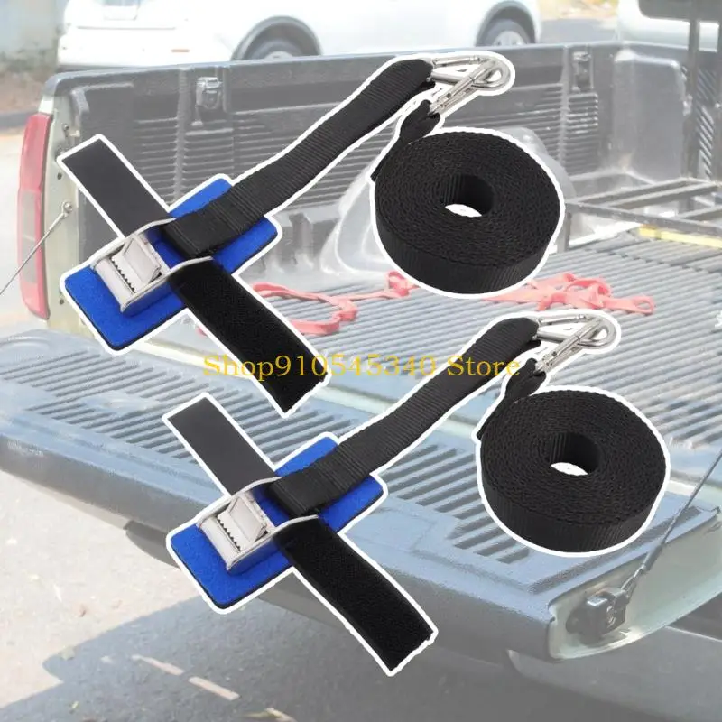 U2JA Truck Cargo Securing Strap 300 cm Pull Tight Tie Down with Webbing Body for Travel Items and Garage Storage Tasks
