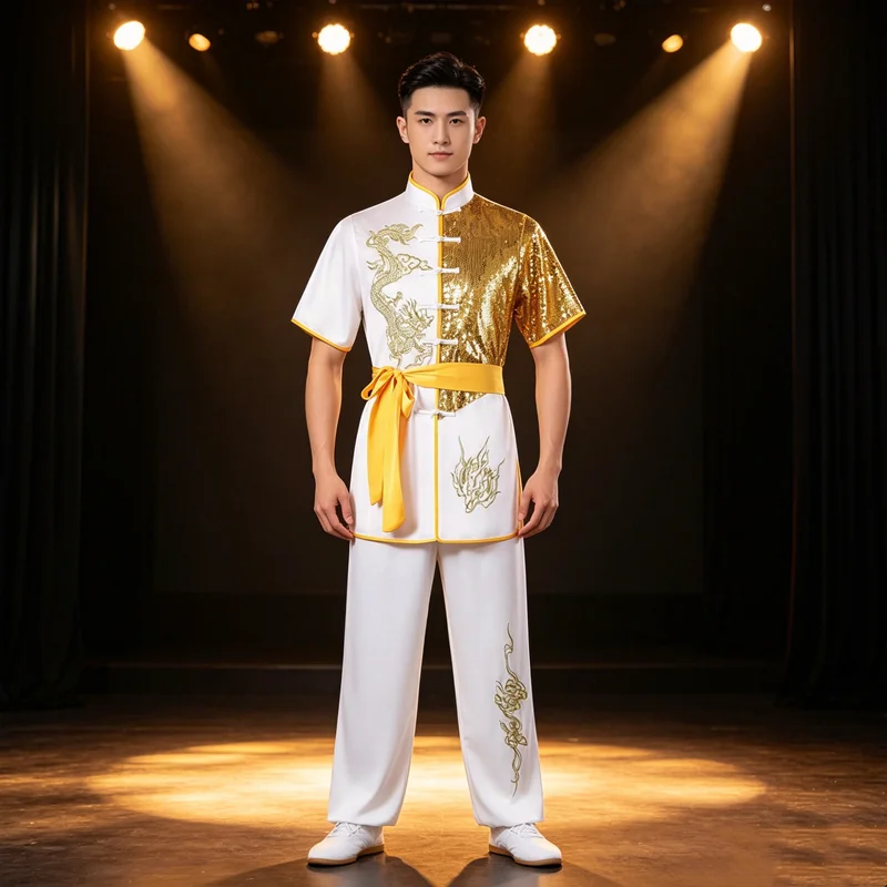 Children's Martial Arts Uniforms Student Athletic Performance Clothes Adult Martial Arts Show Suits Tai Chi Clothing for Men