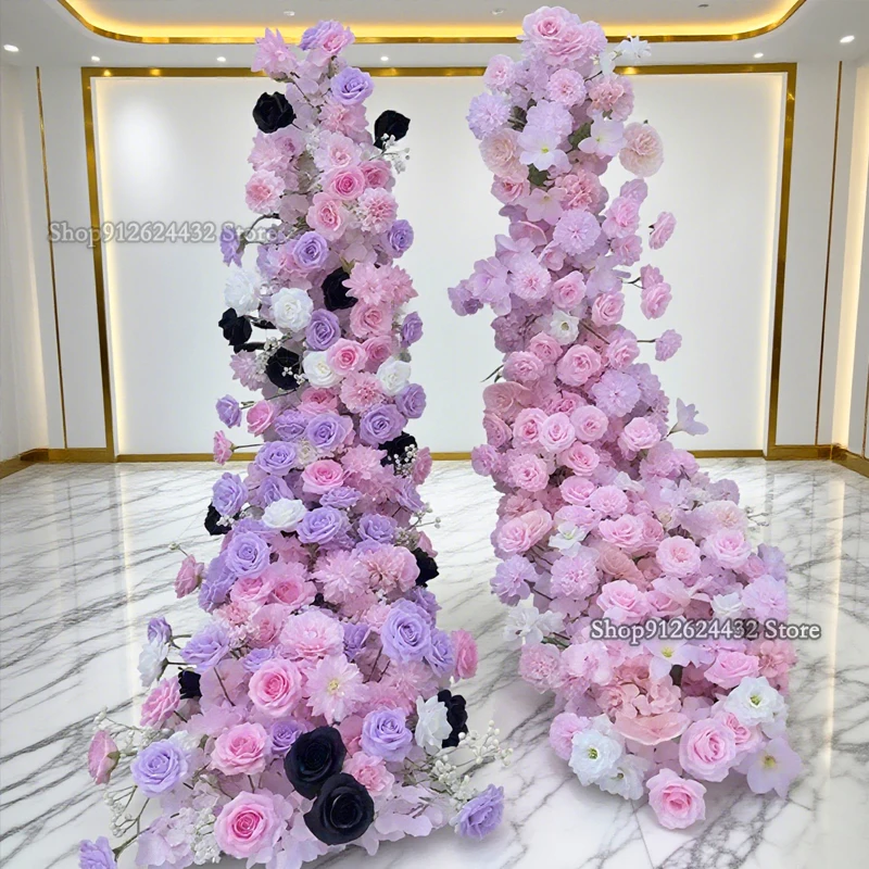 

Новая роскошная свадьба 2 м 1 м, искусственный ряд розы, центральная часть стола, цветы, фон, настенные арки, сцена, цветочный деко, вечеринка